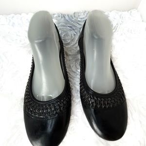 Natualizer Leather Flats Loafer Shoes Women's 9‎ M Black Braided Weave Comfort